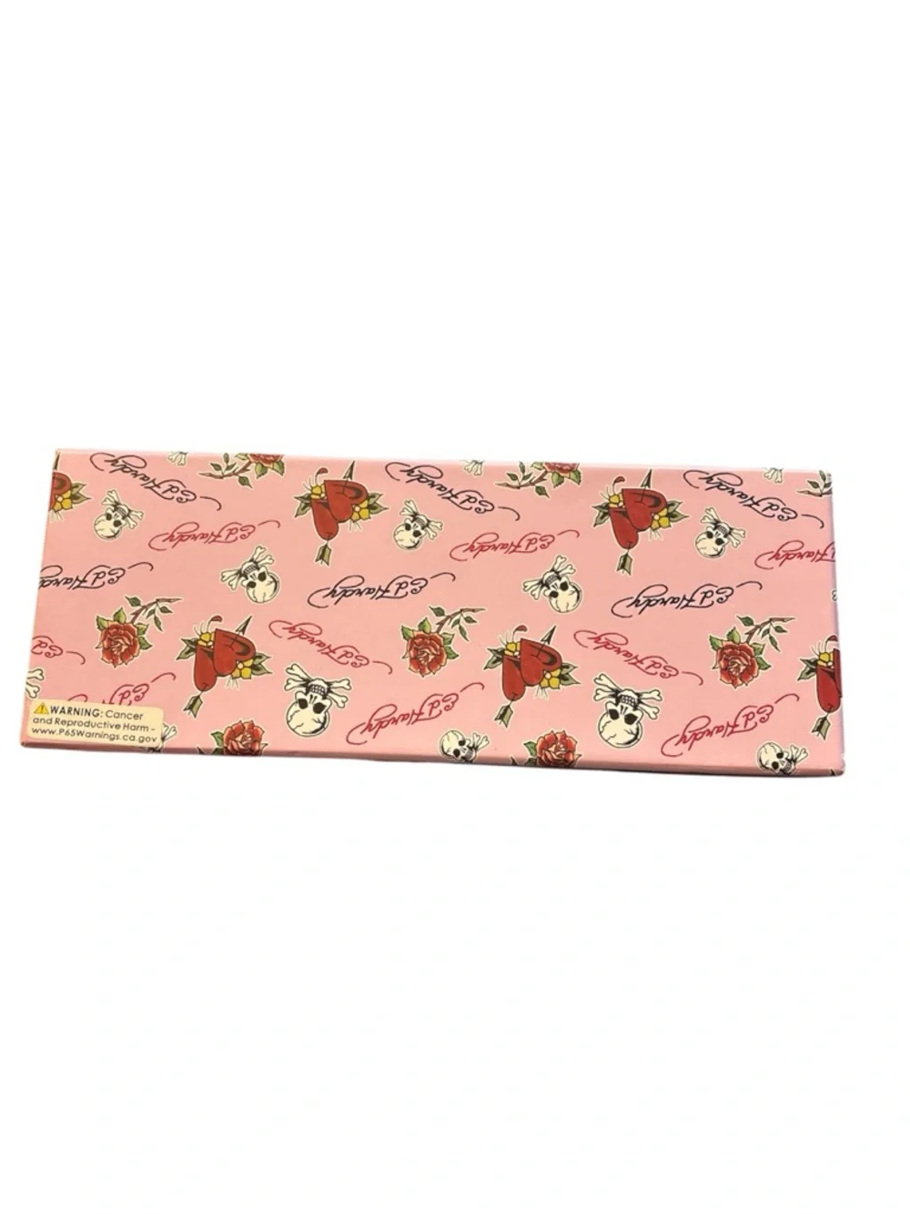 Ed Hardy Black Wallet & Pink Accent Key Ring Floral Skull Gift Set